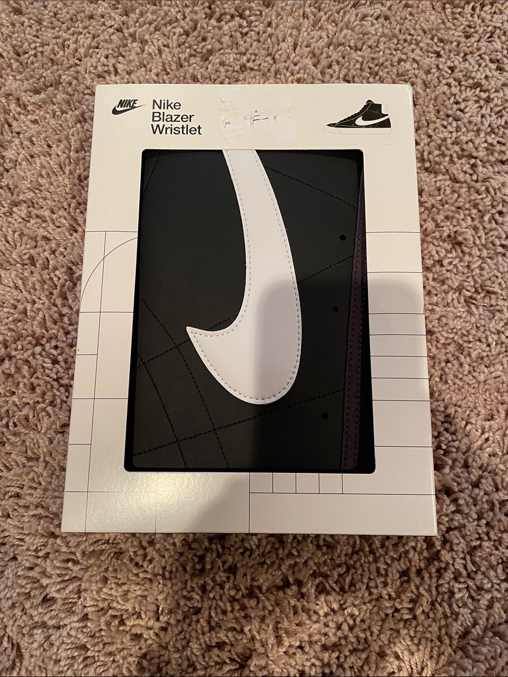 NWT Nike Black Wristlet with White Swoosh one size